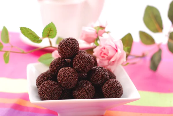 Chocolate rum balls — Stock Photo, Image