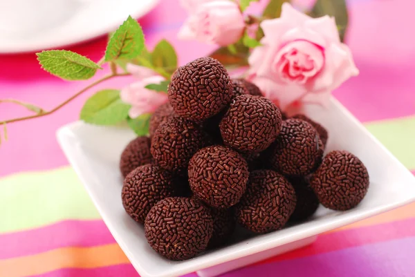 Chocolate rum balls — Stock Photo, Image