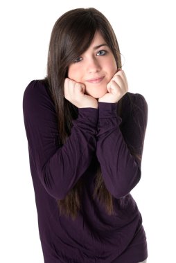 Young woman tender isolated clipart