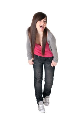 Young female razz cheerful isolated clipart