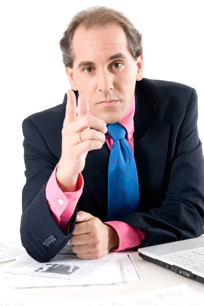 Businessman asking for explanations — Stock Photo, Image