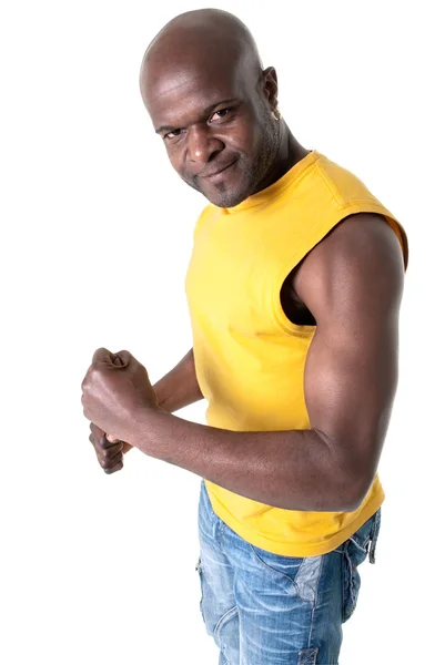 Black man cheerful — Stock Photo, Image