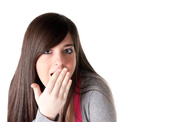 Young female surprised isolated — Stock Photo, Image