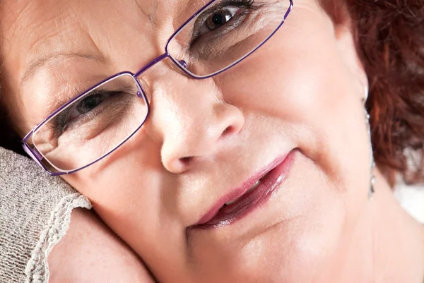 Senior female closeup portrait — Stock Photo, Image