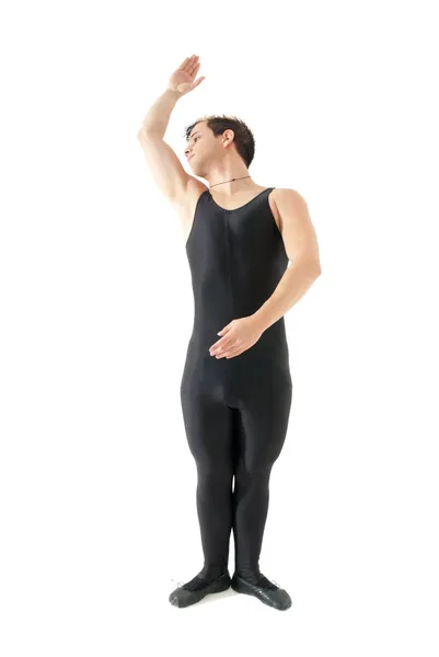 Junger Mann tanzt Ballett isoliert auf weißem Rücken — Stockfoto