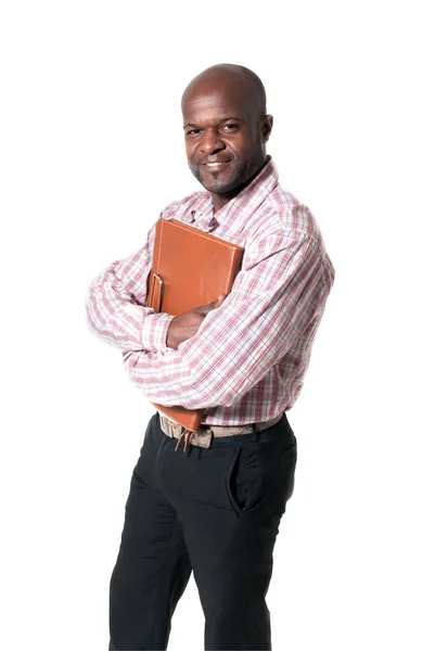 Gelukkige Afrikaanse zakenman glimlachend — Stockfoto