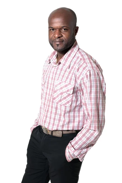 Feliz empresário africano retrato sorrindo looki — Fotografia de Stock