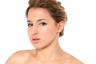 genç güzel kadın seksi güzellik izole üzerinde beyaz arka plan vurdu