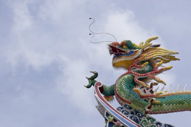 Chinese Dragon with clean blue skies clipart