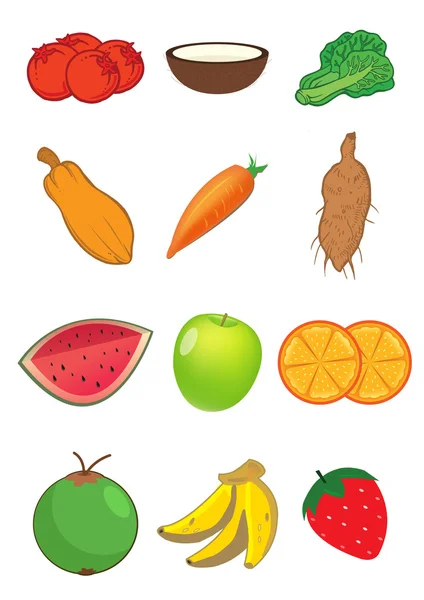 stock vector Fruits and Vegetables in vector