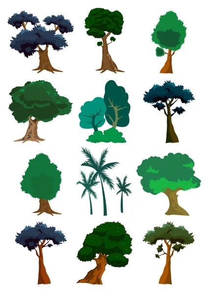 Ağaçlar illüstrasyon vektör — Stok Vektör