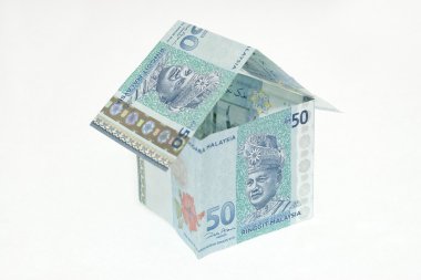 Malaysian Ringgit isn a Shape of a House clipart