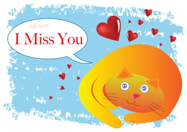 Cat I Miss You Illustration in Vector — Stock Vector