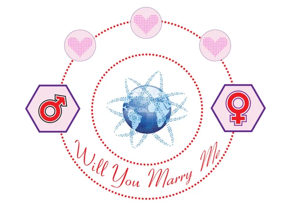 Will You Marry Me on The Internet Illustration in Vector