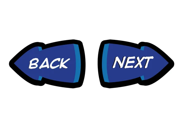 Back and Next Navigation Button Illustration in Vector — Stock Vector