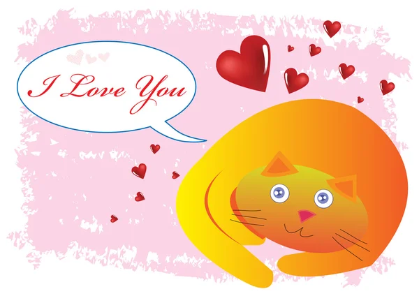 Cat I Love You Ilustración en Vector — Archivo Imágenes Vectoriales