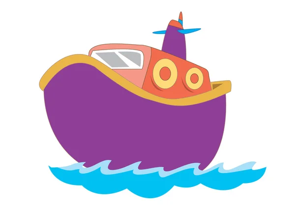 ベクトル図の子供のためのかわいいボート — ストックベクタ