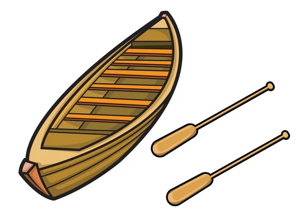 Båt med paddeln i vektor illustration — Stock vektor