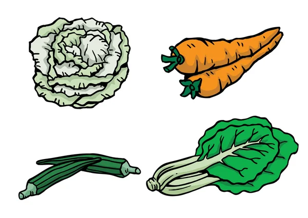 Assorted Vegetables in Vector Illustration — Stock Vector