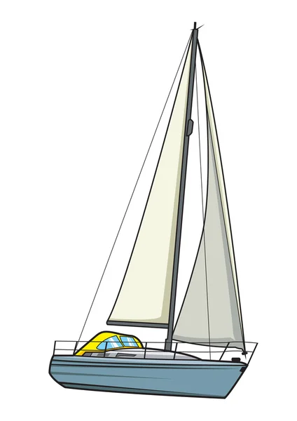 Современная яхта в векторной иллюстрации — стоковый вектор