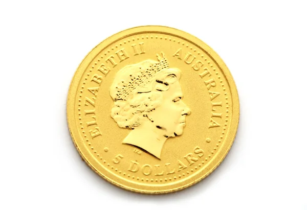 Pięć dolarów monety australia — Zdjęcie stockowe