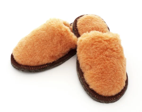Fur house slippers — Stock Photo, Image