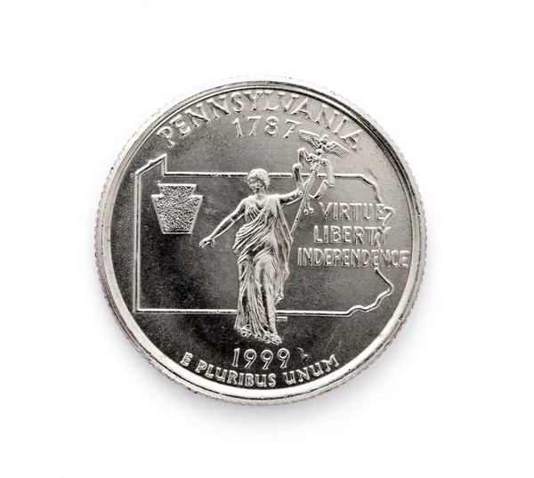 Negyed dollár érme — Stock Fotó