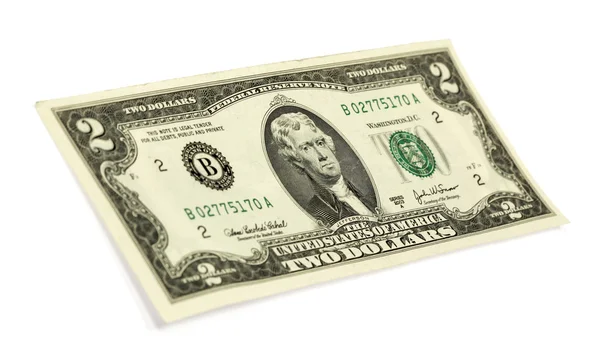 Dois Dólar Bill — Fotografia de Stock