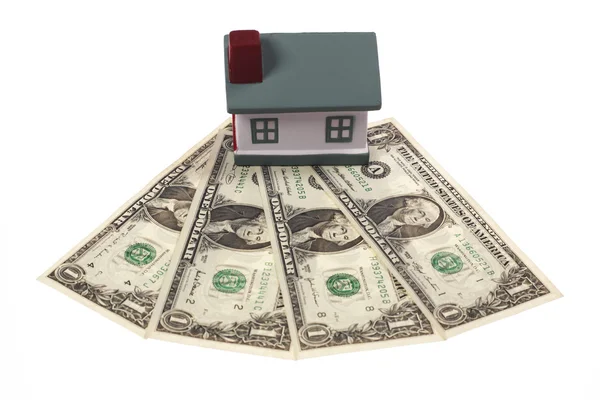 Modell otthonok a US dollárban — Stock Fotó