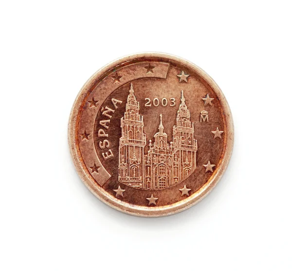 Bir euro cent sikke. — Stok fotoğraf