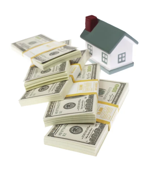 Modell otthonok a US dollárban — Stock Fotó