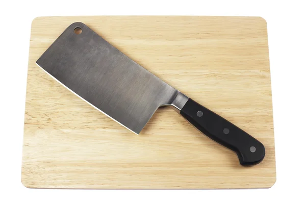 Meat cleaver on Cutting Board — Stock Photo, Image