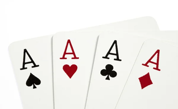 Quatro ases de cartas de jogo — Fotografia de Stock