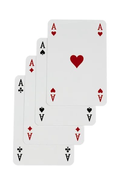 Čtyři esa hracích karet — Stock fotografie