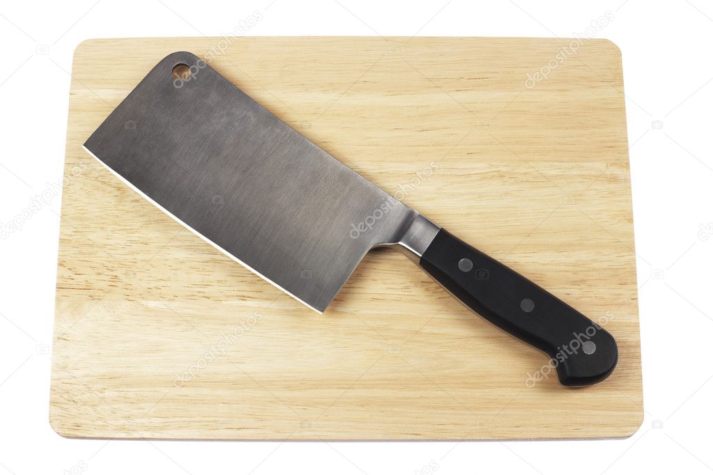 Meat cleaver on Cutting Board