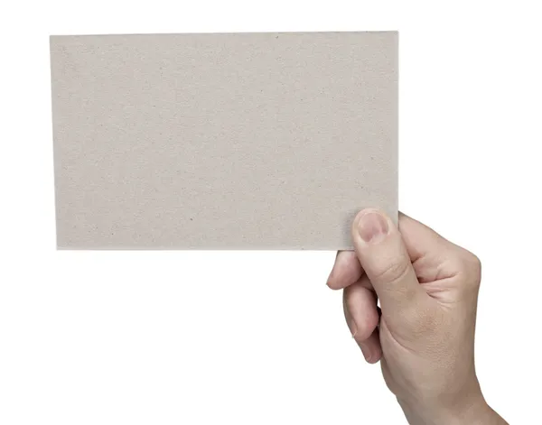 Κάρτα σε ένα χέρι κατά — Φωτογραφία Αρχείου