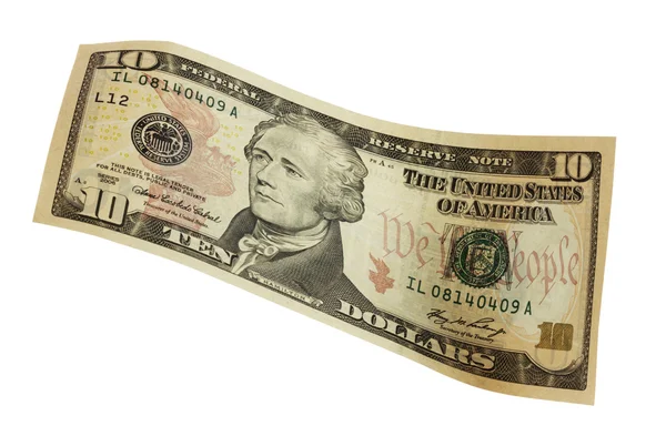 Nota bancária de dez dólares norte-americanos — Fotografia de Stock