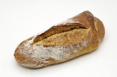 Beyaz arka plan üzerinde ekmek