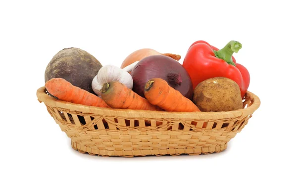 stock image Vegetables in the basket, isolated