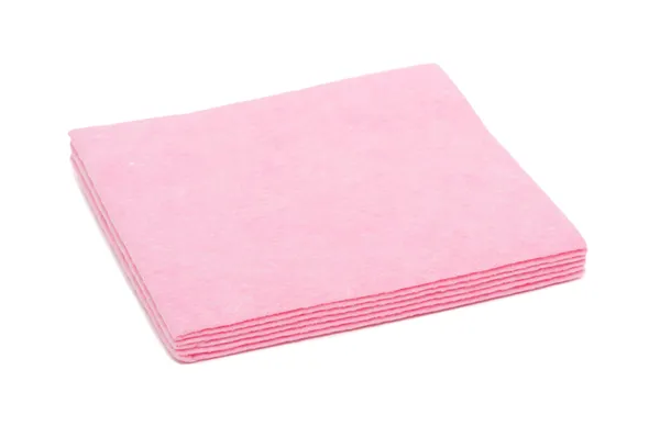 Stack of red napkins, isolated — Stock Photo, Image