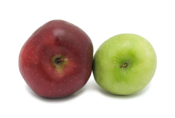 stock image Red and green ripe apples, isolated