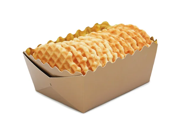 Closeup of a cookies in a box, isolated — Stock Photo, Image