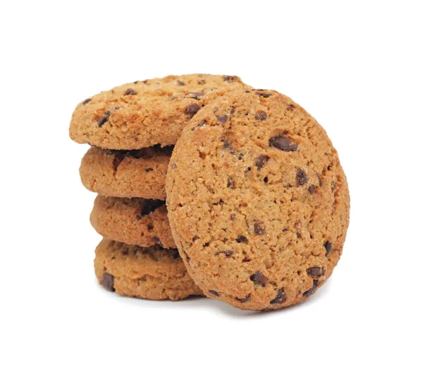 Chocolate chip cookies, isolated — Stock Photo, Image