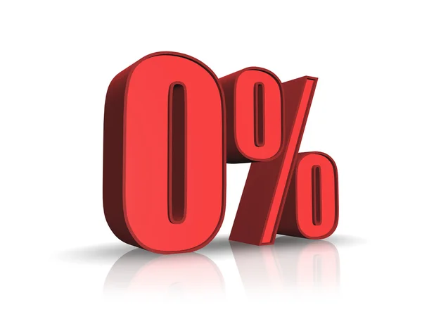 Röd noll procent — Stockfoto