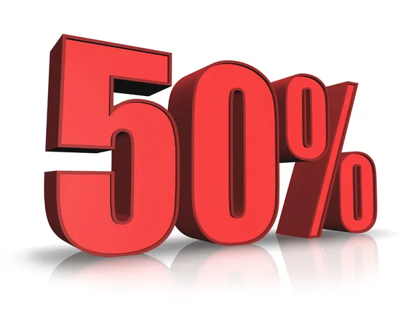Red Fifty Percent — Stock Photo, Image