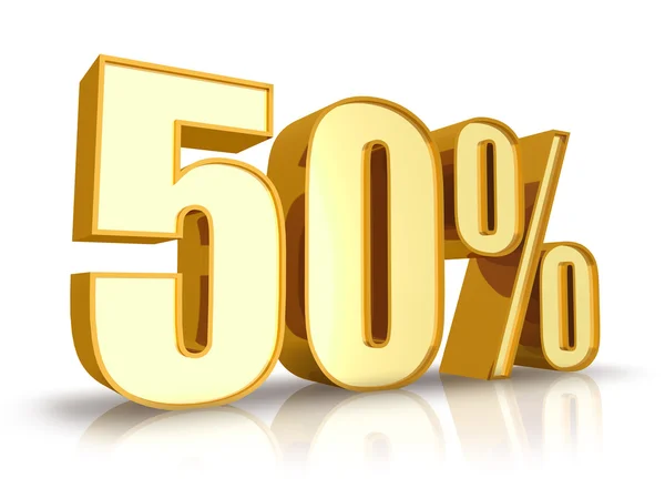 Gold Fifty Percent — Stock Photo, Image