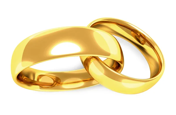 Bagues de mariage en or ensemble — Photo