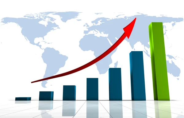 World Business 3D Graph — Stock Photo, Image
