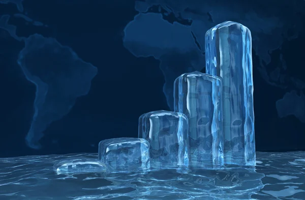 Lód i woda wykres świata — Zdjęcie stockowe