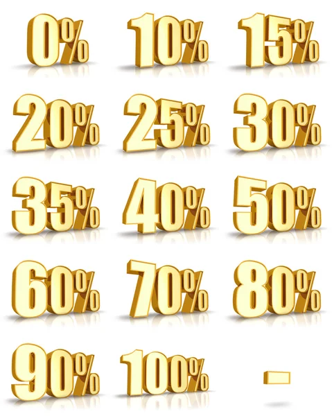 Etiquetas de porcentaje de oro —  Fotos de Stock